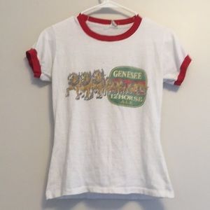 Vintage ringer tee genesee 12 horse ale distressed